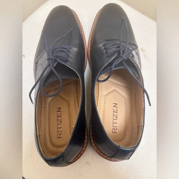 Ritizen Shoes Mens Size 8.5 Blue Leather Lace Up Oxford *NWOT* never worn! - Picture 5 of 16